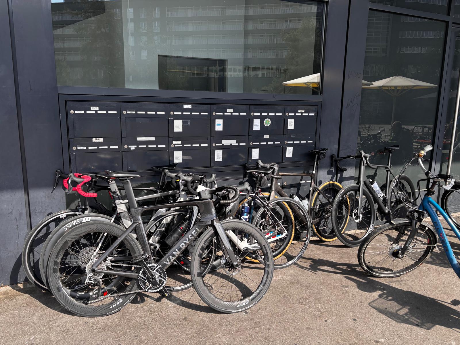 Club bikes lined up