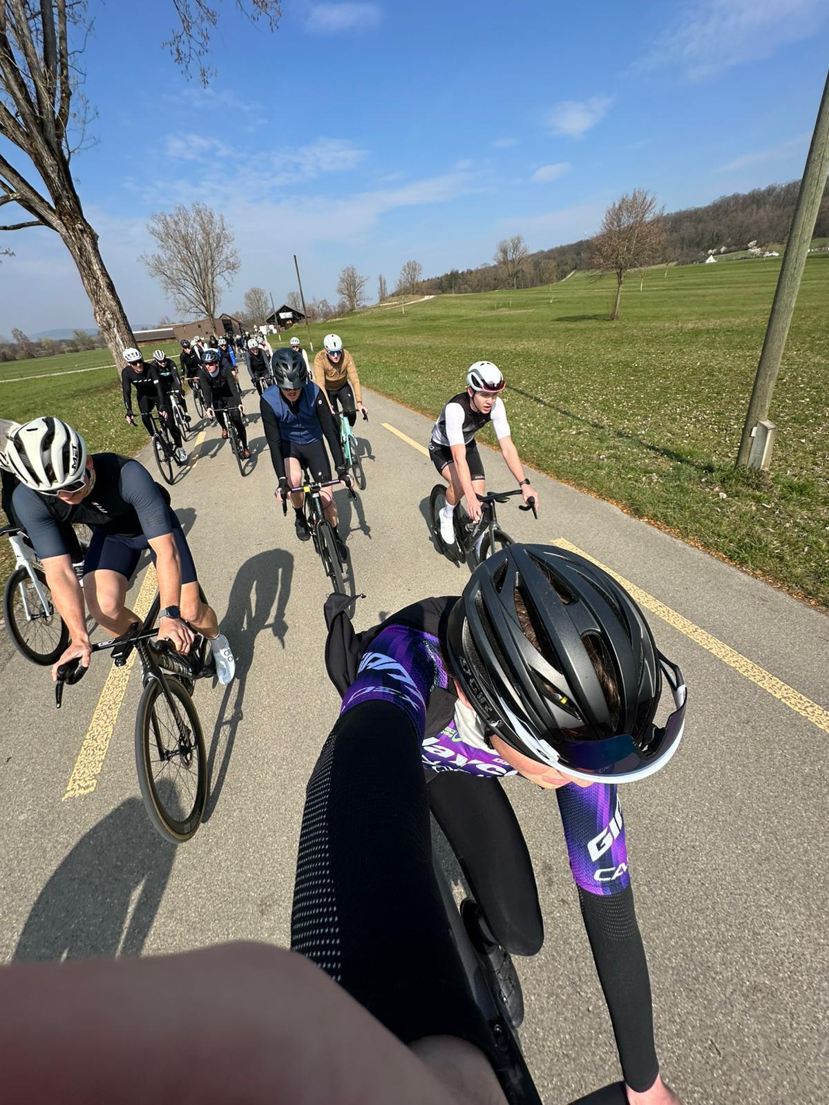 Group ride on country roads